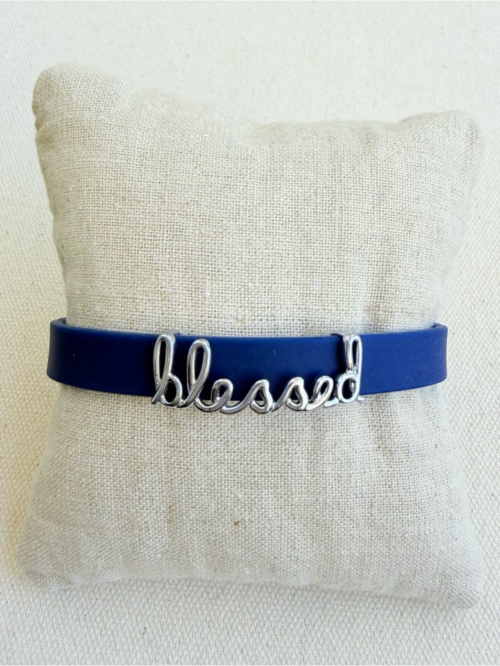 *Bracelet Charm Set* KEEP COLLECTIVE Retired Navy Silicone Script Blessed Charm